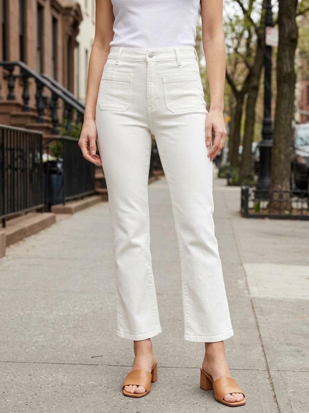 High-Rise Straight Jeans - White Sz 26 NWT